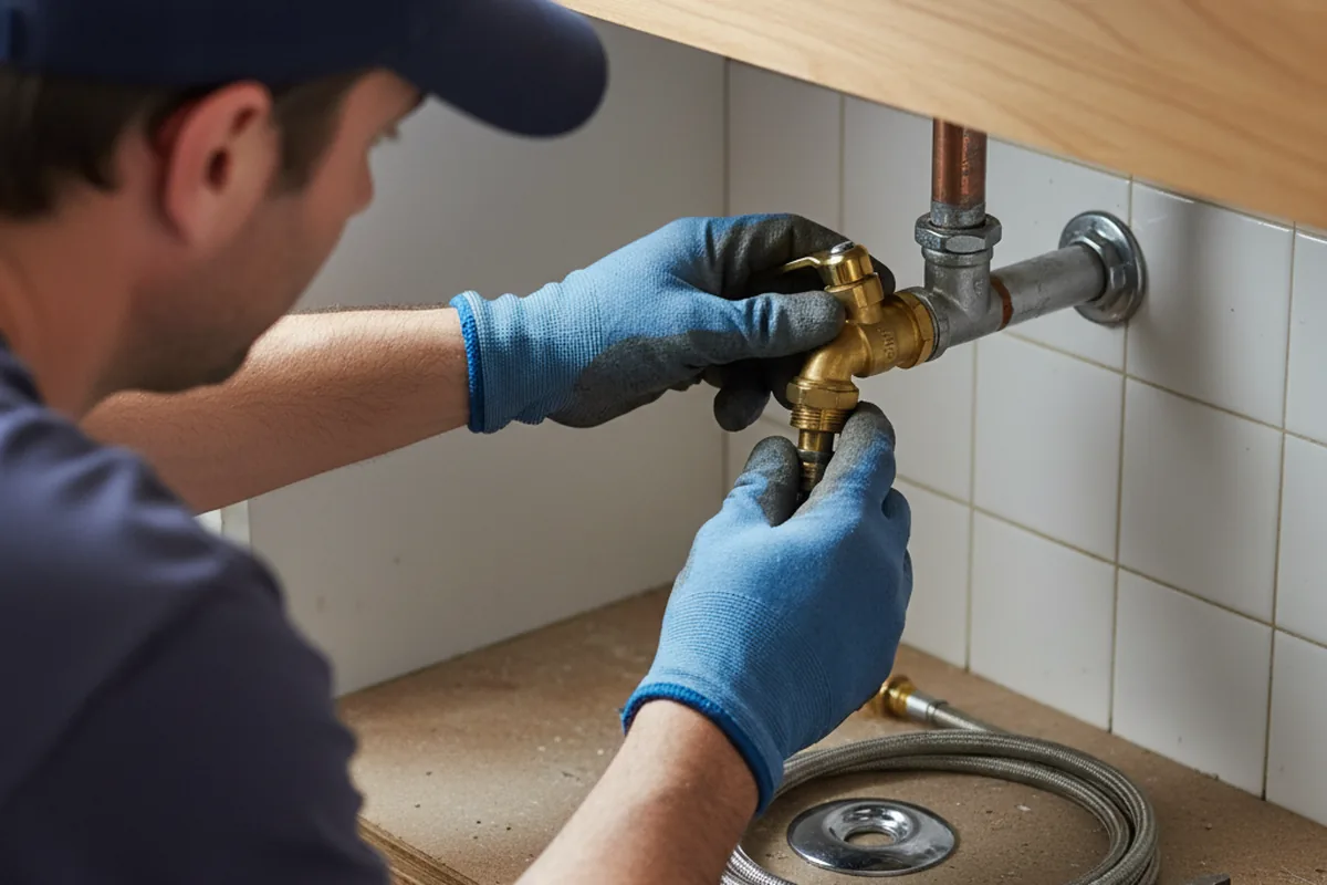 Shutoff valve and fitting work during Faucet and Fixture Repair in South Amana